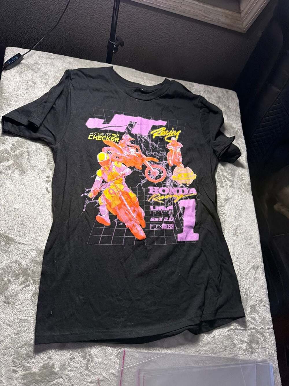 JT Racing x Honda Motocross Neon Graphic T-Shirt